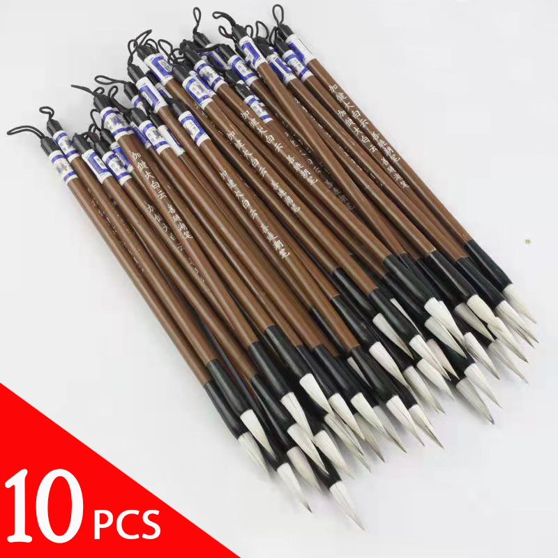 Bamboo Hair Brush - 10 adet bambu kaligrafi fırçası kalem