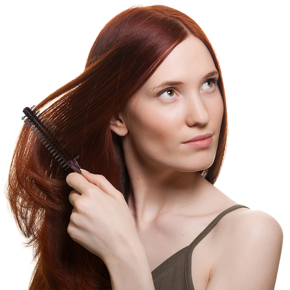 Hair Care In Salon - 2 Adet Ahşap Yuvarlak Saç Fırçası