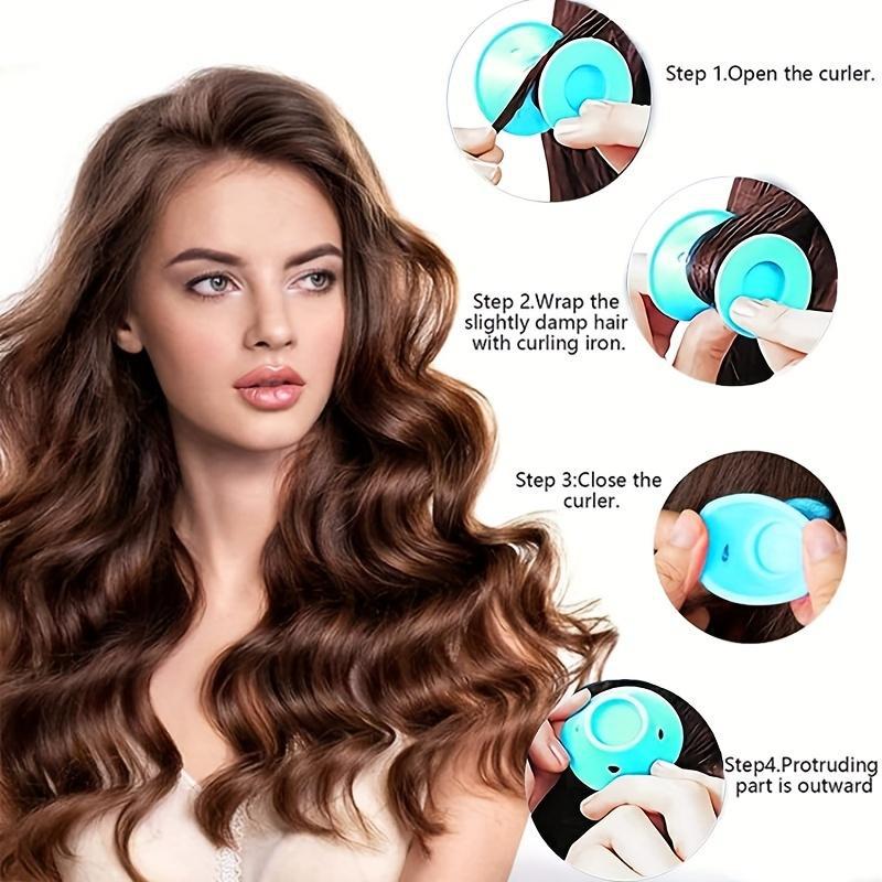 Hair Care For Curly Dry Hair - 10 adet saç maşası Sihirli Silikon