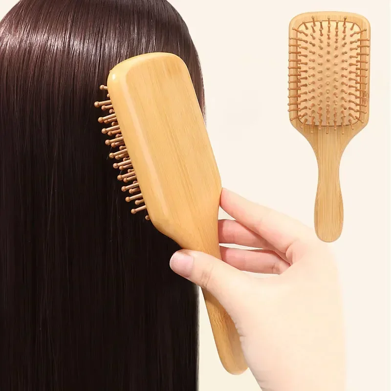 Bamboo Hair Brush - Premium Ahşap Bambu Saç Derisi Masaj