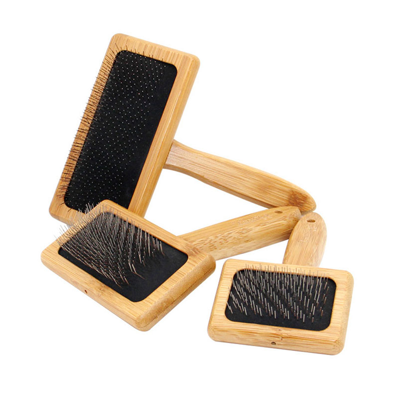 Bamboo Hair Brush - Pet köpek fırçası bambu tarak dökülme
