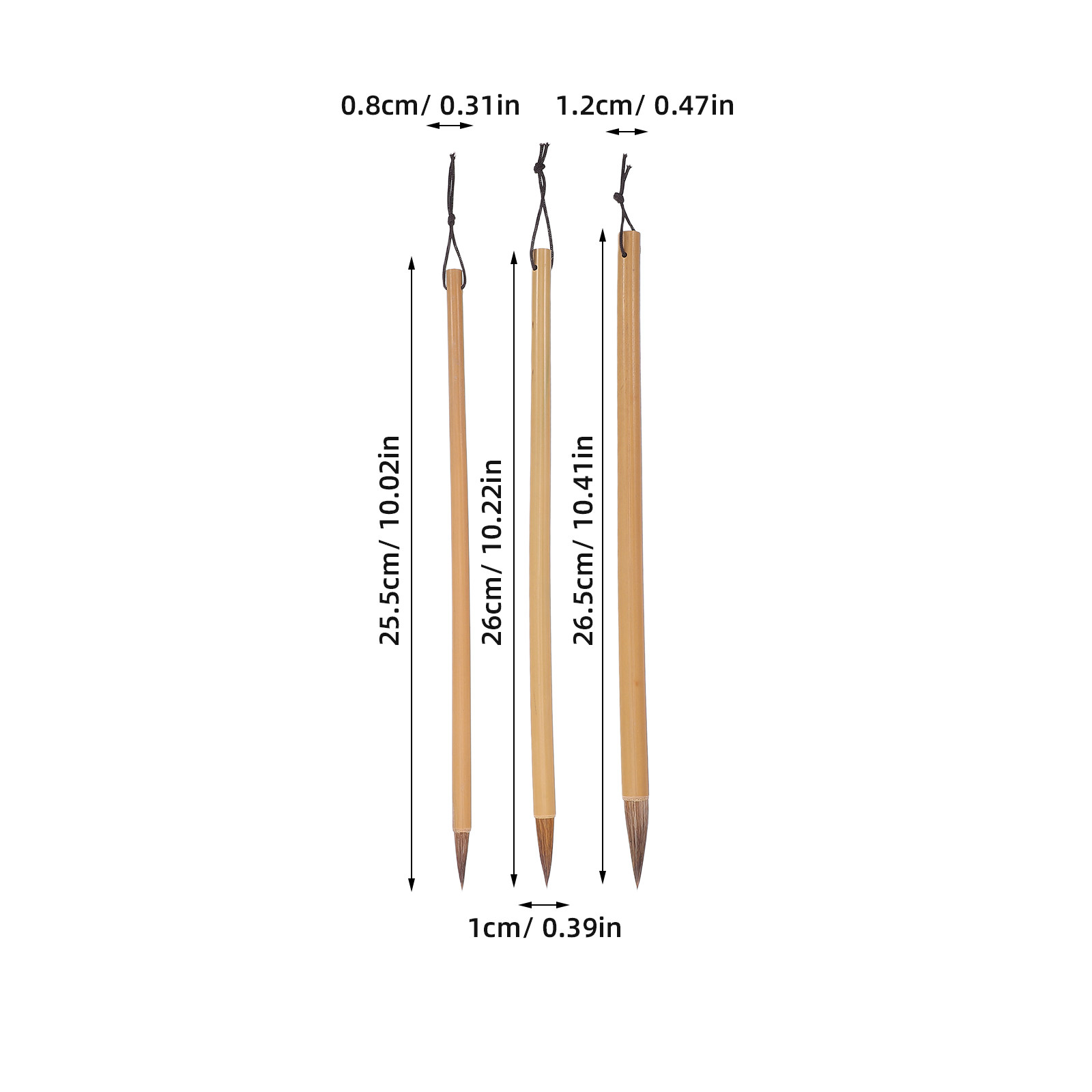 3 Parça Çin Kaligrafi Fırçalar - Bamboo Hair Brush incelemesi ve fiyatı